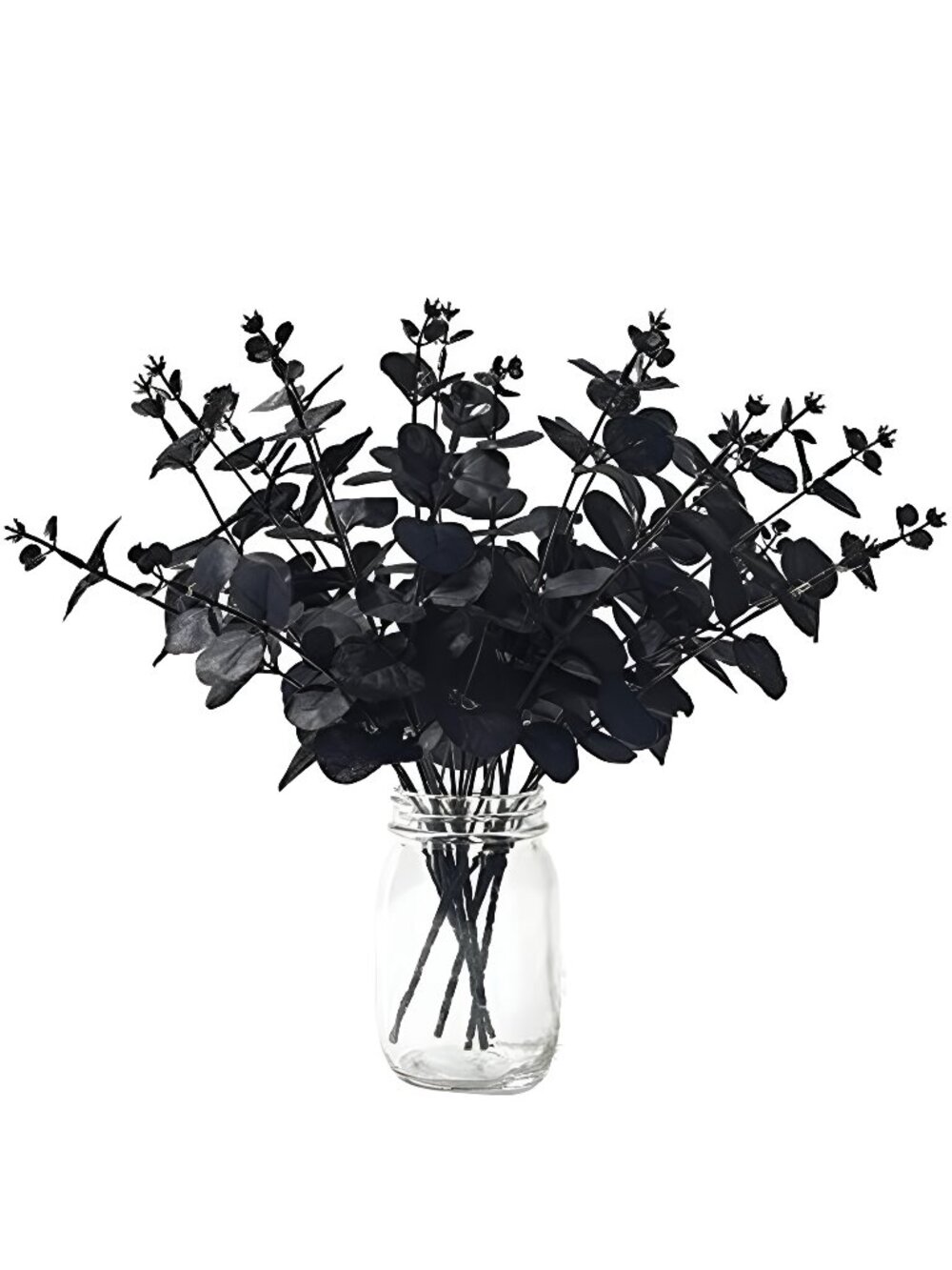 Halloween Flowers Black Eucalyptus Stems Leaves Branches Fake Flower